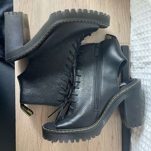 Doc Martens Carmelita Open Heel and Toe heeled boots